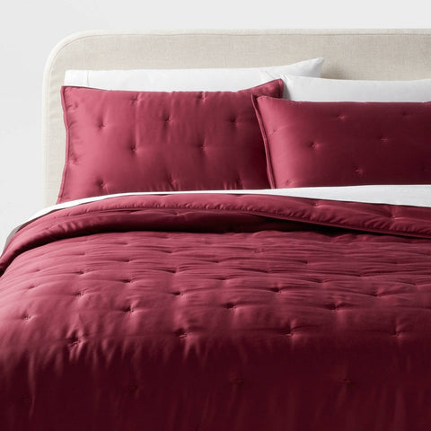King 3pc - 3pc TENCEL™ Comforter and Sham Set Wine Red - Threshold