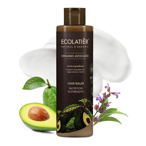Nutrition & Strength Hair Balm with Organic Avocado – 98.6% Natural, Vegan, Deep Conditioner for Women & Men, Moisturizing Hair Balm for Dry, Damage
