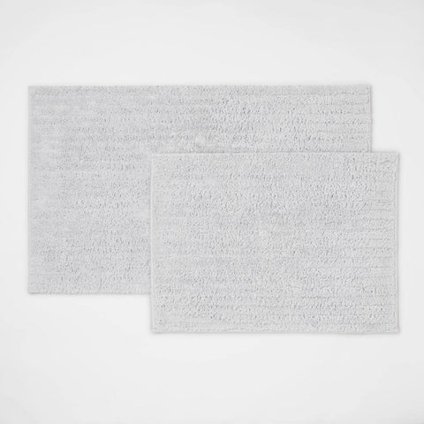 2pk Quick Dry Bath Rug Set Light Gray - Threshold