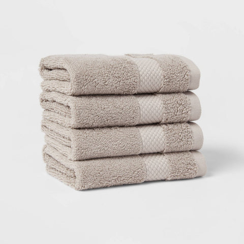 4pc Performance Plus Washcloths Light Gray - Threshold