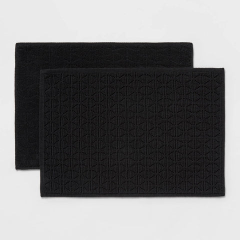 2pc 17"x24" Boho Rug Set Black - Threshold
