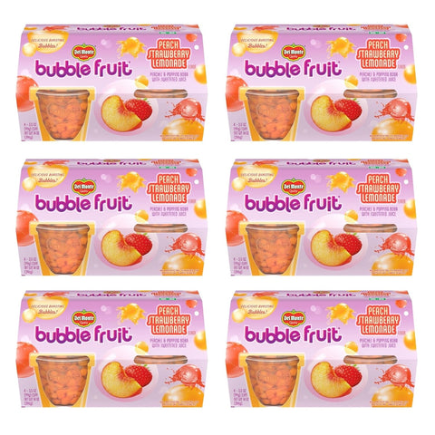 Del Monte Bubble Fruit Cup Snacks, Peach Strawberry Lemonade, 3.5 Oz, (Pack of 6, 24 Count Total)