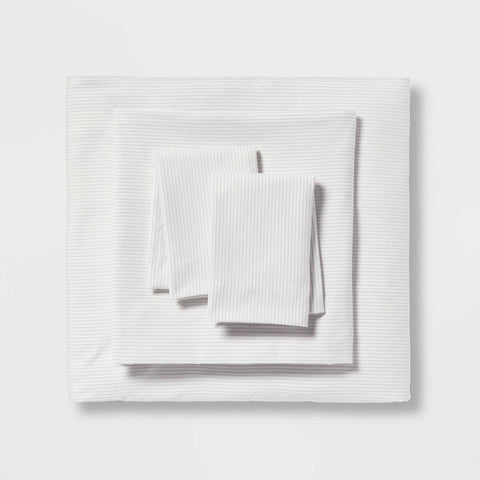 Queen - Striped Microfiber Sheet Set Gray - Room Essentials