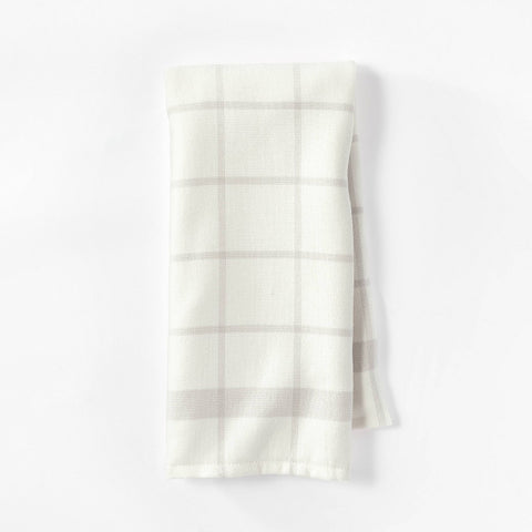 Dual Sided Terry Kitchen Towel Cream/Light Gray - Figmint