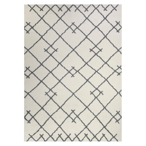 LIGHTLY LOVED - 7'x10' Kenya Fleece Geometric Design Tufted Area Rug Cream - Project 62 - HomeLife