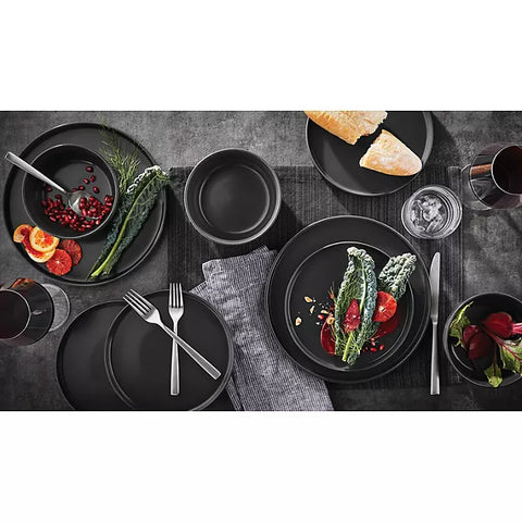 Member's Mark 24 Piece Modern Stoneware Dinnerware Set - Black