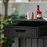 Keter Outdoor Grill Table, Buffet, Entertainment and Storage Cabinet w/ Drawers, Graphite Gray