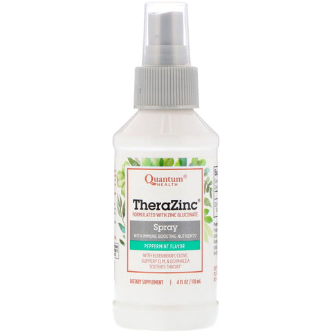 Quantum Health Therazinc Spray - Peppermint Vitamin | 7.4 Mg 4 Fl Oz Spray