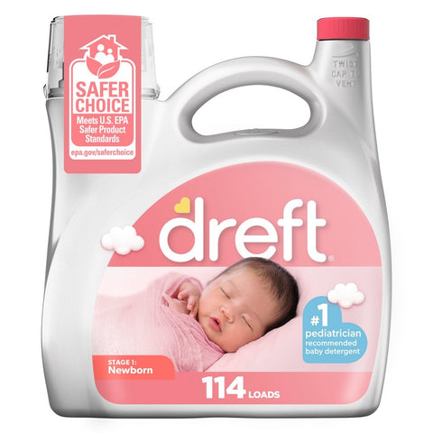 Dreft Stage 1: Newborn HE Compatible Hypoallergenic Baby Liquid Laundry Detergent - 150 Fl Oz