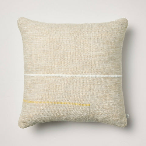 Asymmetrical Stripe Indoor/Outdoor Square Throw Pillow Beige/Gold - Hearth & Hand