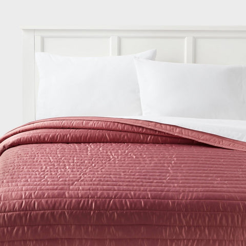 King - Satin Quilt Rose Pink