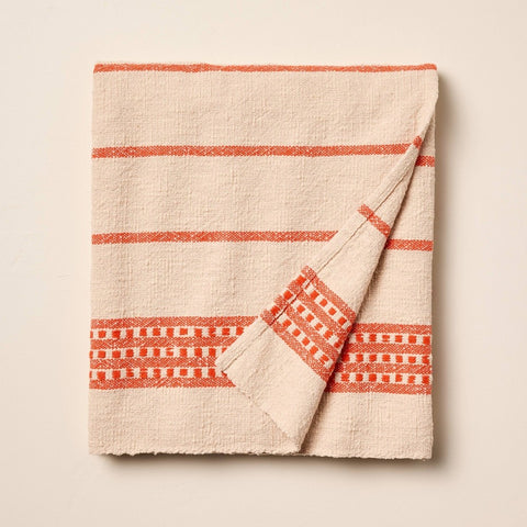 Border Check Woven Throw Blanket Blush/Poppy - Hearth & Hand