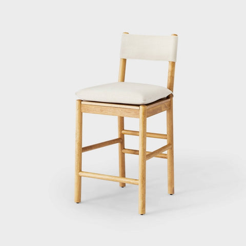 Emery Wood Counter Height Barstool with Upholstered Seat and Sling Back - Threshold™ Designed with Studio McGee