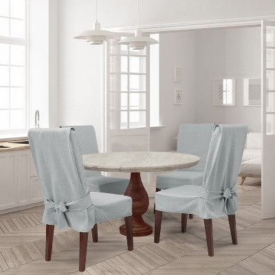 SureFit Farmhouse Basketweave Short Dining Chair Slipcover