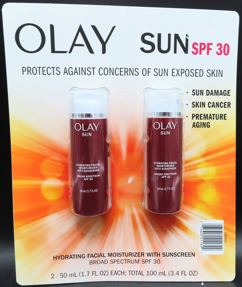 OLAY Sun Hydrating Facial Moisturizer, SPF 30 1.7 Fl Oz (2 Pack)