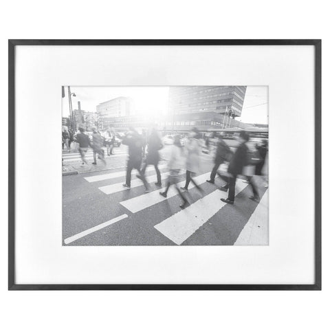 16.3"x20.4" Matted to 11"x14" Thin Gallery Matted Wall Frame Black