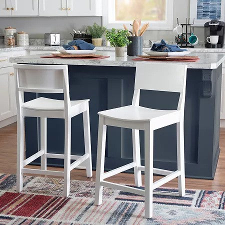 Set of 2 Elizabeth Solid Wood Counter Height Barstools