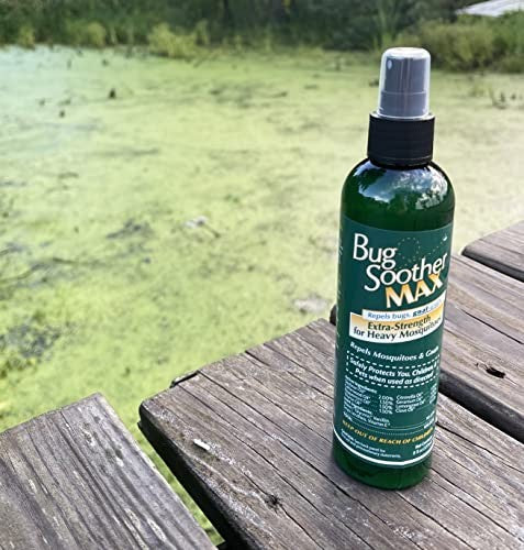 Bug Soother Max - Extra Strength Natural Gnat, Tick, and Mosquito Repellent, 4 Fl Oz Bug Spray Deterrent - DEET-Free - Safe for Adults & the Environment