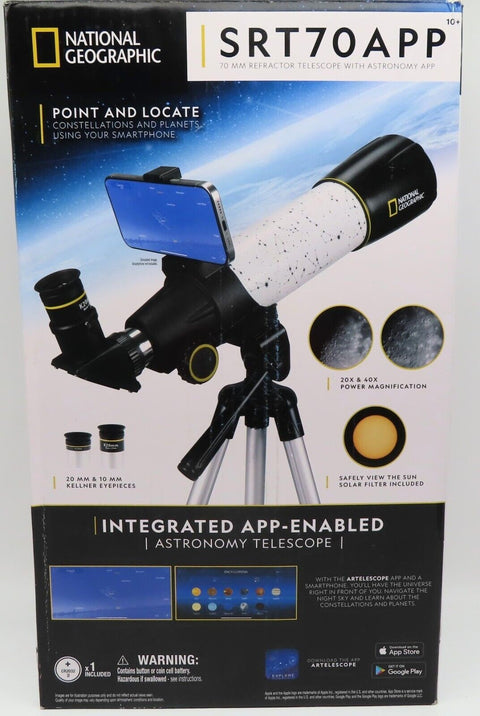 National Geographic 70MM Refractor Telescope W/ Astronomy App