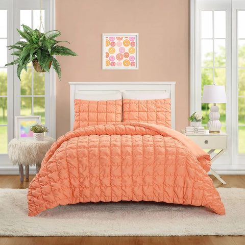 Twin/Twin XL - Puffy Comforter Set Peach
