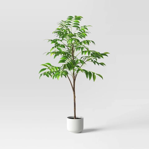 11.4" Faux Magnolia Artificial Tree Green