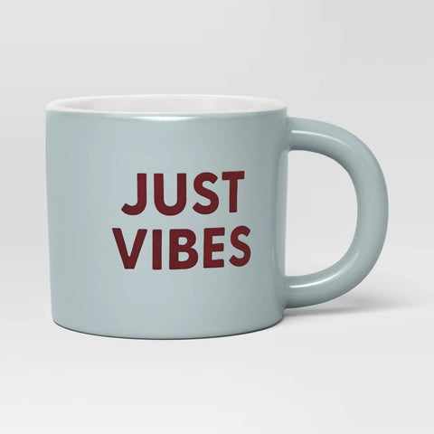 16oz Stoneware Just Vibes Mug Mint Green - Room Essentials™: Coffee Mugs, Microwave & Dishwasher Safe Drinkware