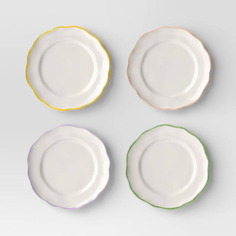 7" 4pk Stoneware Appetizer Plate Set - Threshold