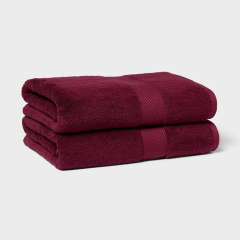 2pk Performance Plus Bath Towels Wine - Threshold