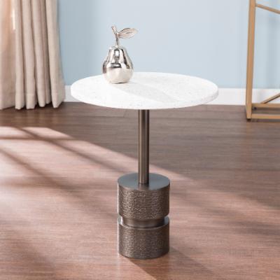 (Minor Damage) Nordella 16' Round Marble Top Accent End Table