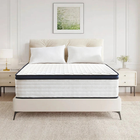 14 Inch - Queen Size Mattress Gel Memory Foam Hybrid Mattress , Pressure Relief, Medium Firm ONLINE ONLY