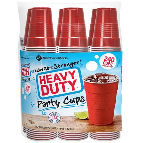 Member's Mark Heavy-Duty Red Cups (18 Oz., 240 Ct.)