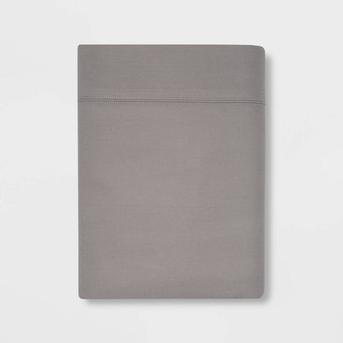 Full - 300 Thread Count Ultra Soft Flat Sheet Gray - Threshold™