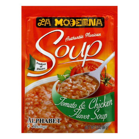 La Moderna Alphabet Tomato and Chicken flavored Soup, 3 oz