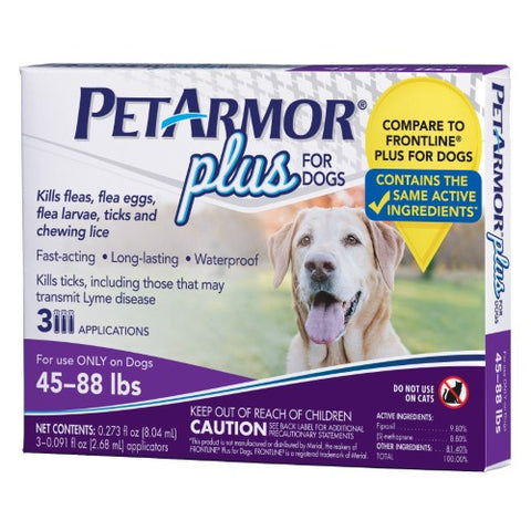 PetArmor Flea & Tick Topical Prevention for Dogs 45-88 Lbs., 3 Month