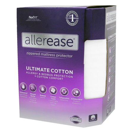 Allerease Full Ultimate Cotton Waterproof Allergen and Bedbug Barrier Zippered Mattress Protector