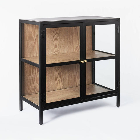 30" Crystal Cove Glass Cabinet Black - Threshold™ Designed with Studio McGee