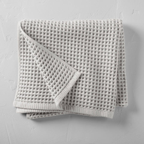 Waffle Bath Towel Gray - Casaluna