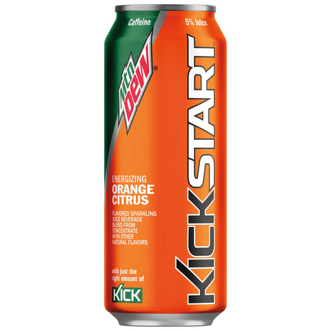 Mountain Dew Kickstart Orange Citrus Energizing Juice 16 Oz Can