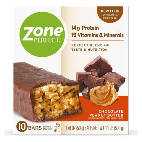 ZonePerfect Protein Bars | Chocolate Peanut Butter | 10 Bars