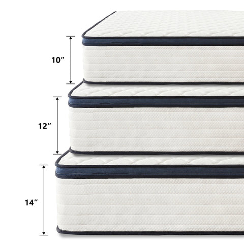 14 Inch - Queen Size Mattress Gel Memory Foam Hybrid Mattress , Pressure Relief, Medium Firm ONLINE ONLY