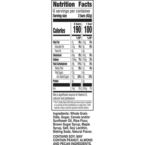 Nature Valley Crunchy Granola Bars, Maple Brown Sugar, 12 Bars, 8.9 OZ (6 Pouches)