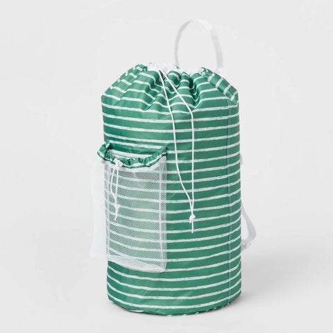 Backpack Laundry Bag Textured Striped Green - Brightroom™