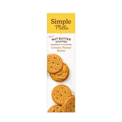 Simple Mills Nut Butter Stuffed Sandwich Cookies Creamy Peanut Butter 6.7 Oz