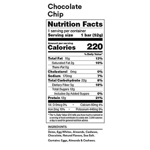 RXBAR Chocolate Chip, Protein Bar, Gluten Free