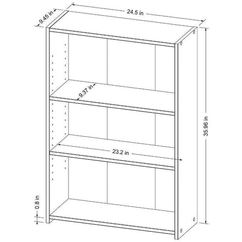 3 Shelf Bookcase Espresso Brown - Room Essentials