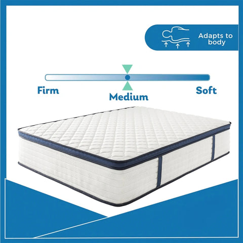 14 Inch - Queen Size Mattress Gel Memory Foam Hybrid Mattress , Pressure Relief, Medium Firm ONLINE ONLY