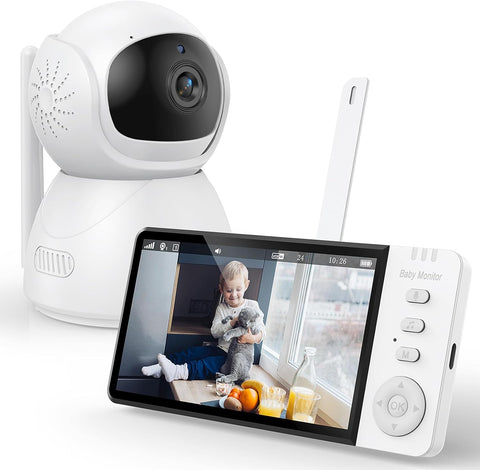 VAVSEA Baby Monitor with Camera and Audio 5''LCD Screen 720P HD Video