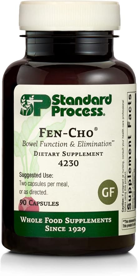 Standard Process Fen-Cho - Whole Food Bowel and Digestive Health with Collinsonia Root, Fenugreek Seed, Bile Salts, and Okra Fruit - 90 Capsules