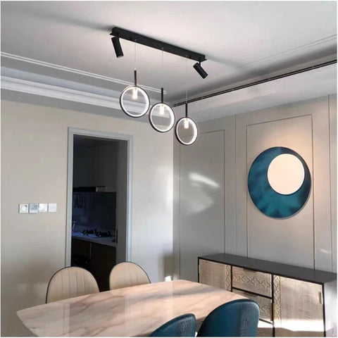 Modern Minimalist Design LED Pendant Lights Compatible with Dining Room, Kitchen and Bedroom Ceiling Spotlights Pendant Lights Black Wall Lights