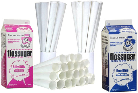 Floss Sugar 2 Pack with 100 Cotton Candy Cones